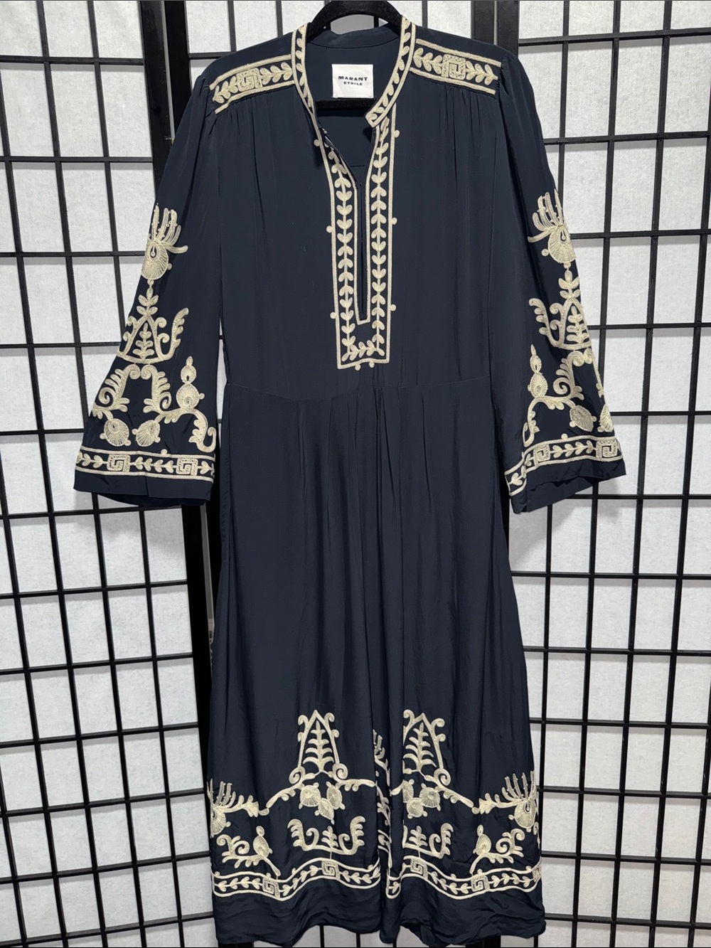 Isabel Marant Étoile Feliana Embroidered Midi Dress Size FR 40 (US 8) - Picture 4 of 16